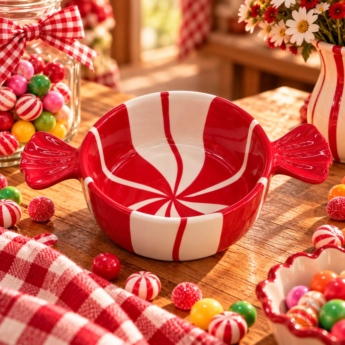 Bowl Candy Vermelho Branco 20CM 1 UN