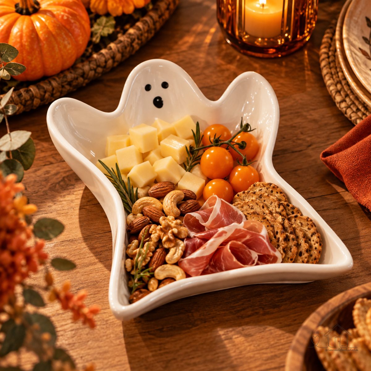 Petisqueira Fantasma Halloween Fastasminha Ghost de Porcelana