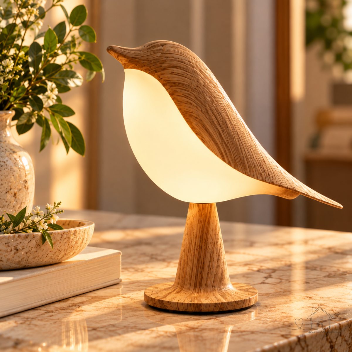 Luminária Led Pássaro Touch Recarregável Usb Dimerizável