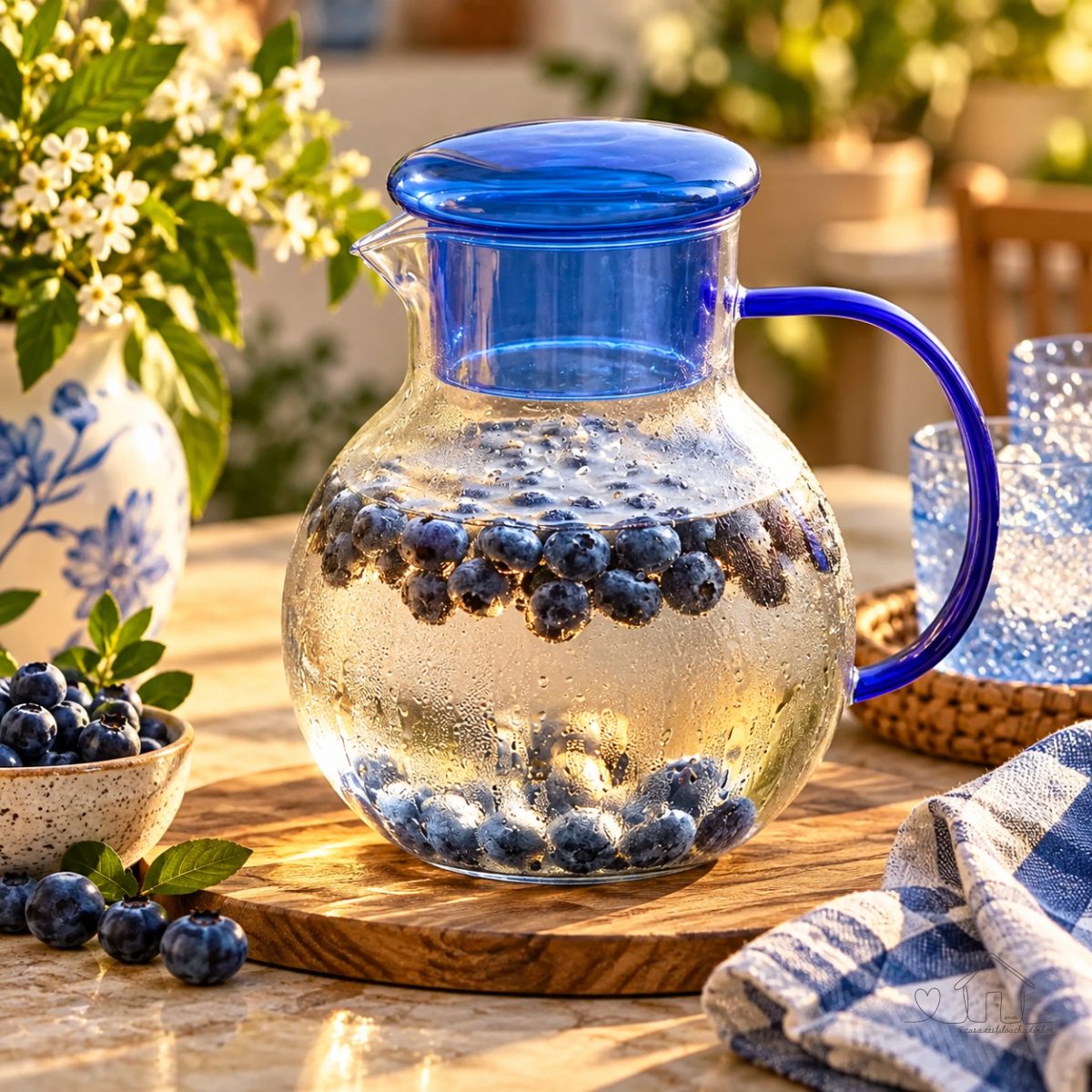 Jarra Vidro Borossilicato Azul 1,2l