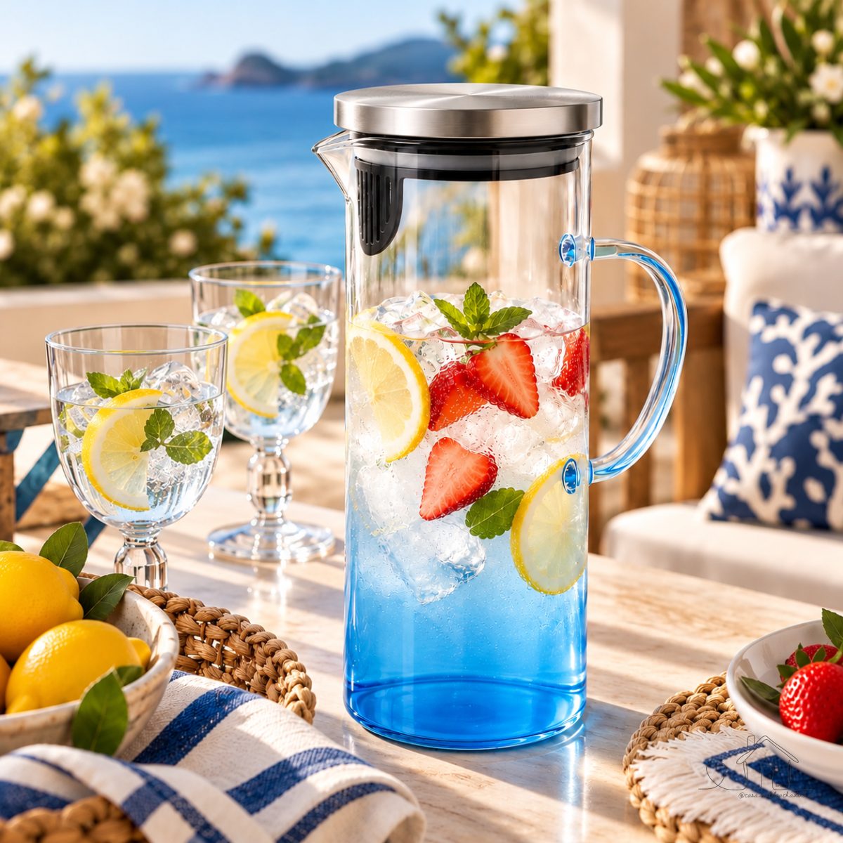Jarra De Vidro Borossilicato 1,5l Tampa Inox Silicone